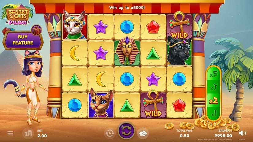 Bastet and Cats Deluxe slot screen 1
