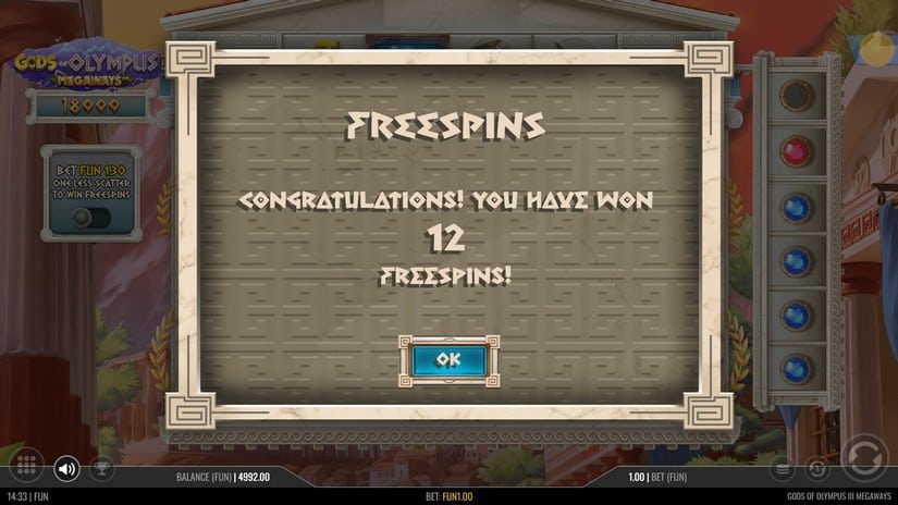 Gods of Olympus 3 Megaways slot screen 5