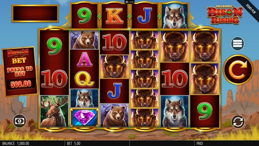 Bison Rising Megaways slot screen 1