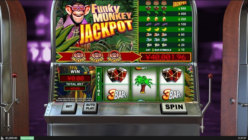 Funky Monkey slot screen 1