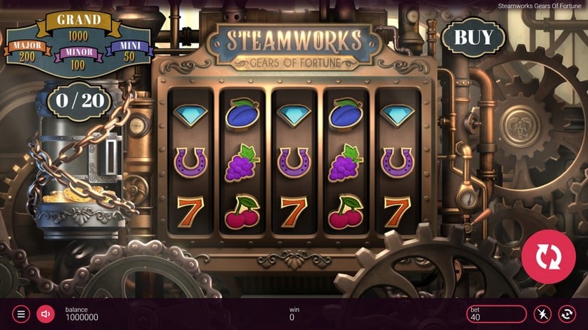Steamworks Gears of Fortune slot screen 1