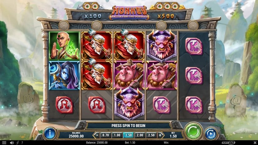 Monkey: Battle for the Scrolls slot screen 1
