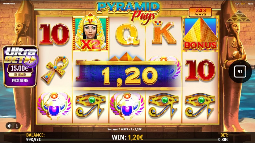 Pyramid Pays slot screen 4