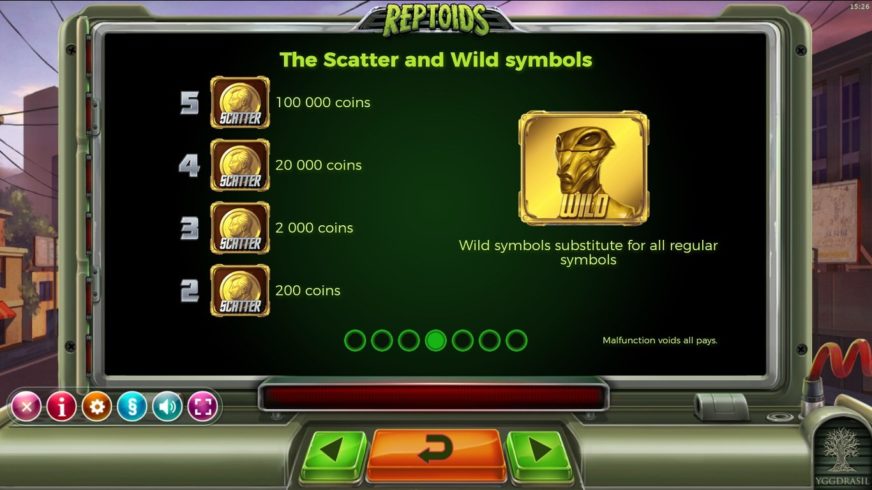 Reptoids slot screen 3