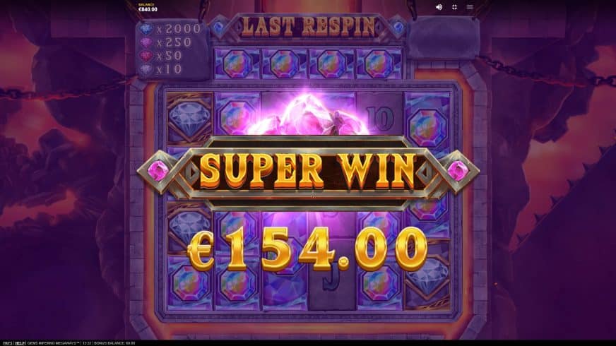 Gems Inferno Megaways slot screen 6