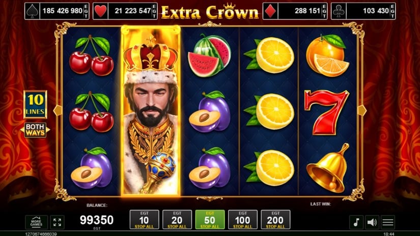 Extra Crown slot screen 2