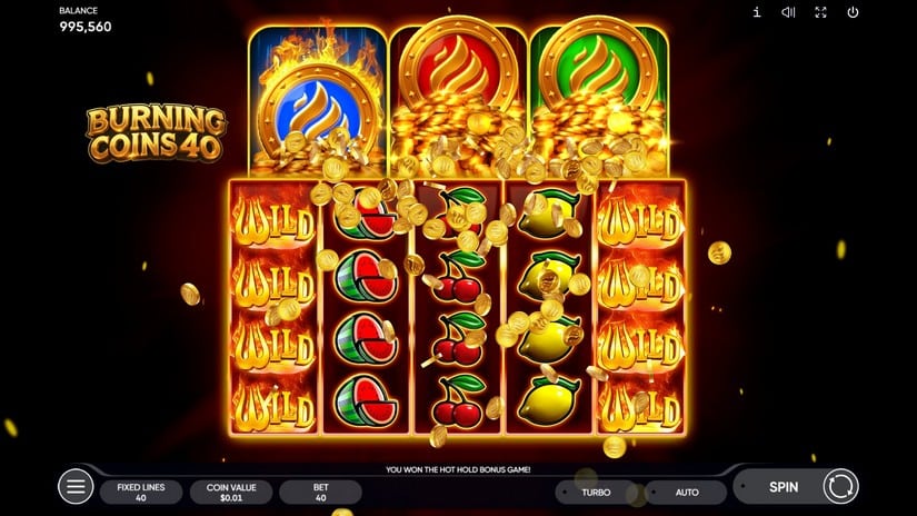 Burning Coin 40 slot screen 1
