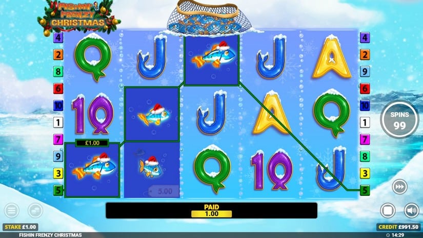 Fishin’ Frenzy Christmas slot screen 2
