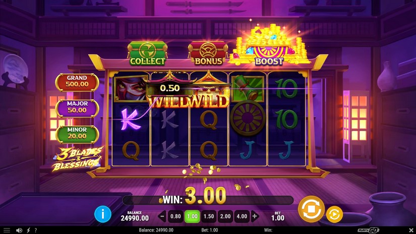 3 Blades & Blessings slot screen 2