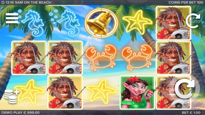 Sam on the Beach slot screen 1
