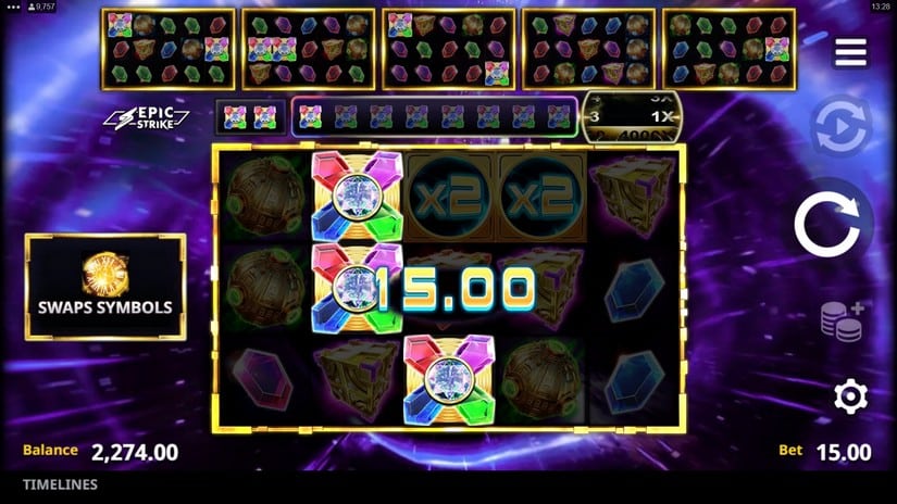 Timelines slot screen 3