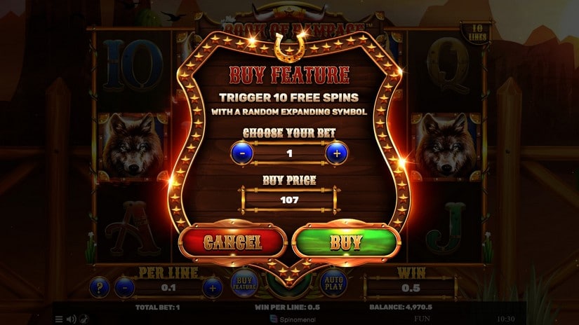 Book Of Rampage slot screen 3
