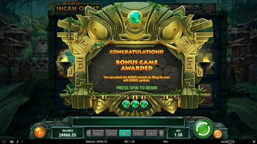 Cat Wilde and the Incan Quest slot screen 4