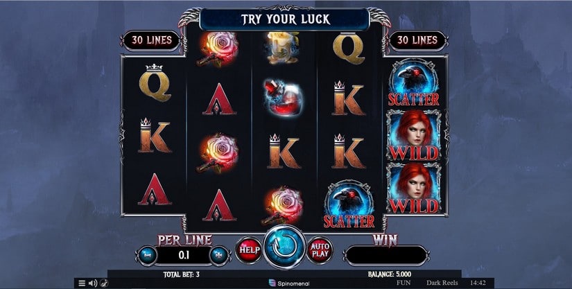 Dark Reels slot screen 1