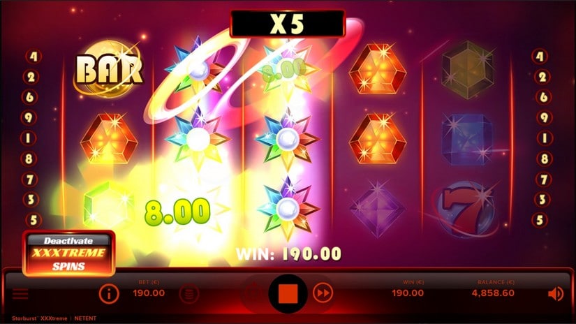 Starburst XXXtreme slot screen 3