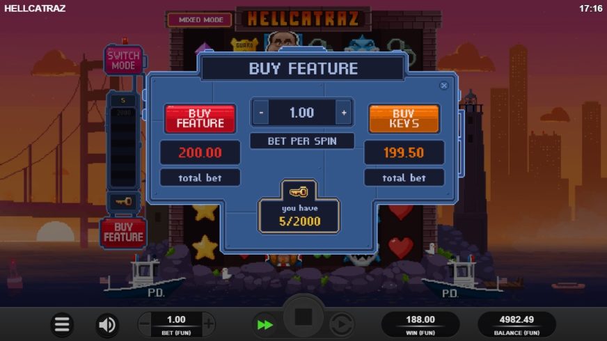 Hellcatraz slot screen 3