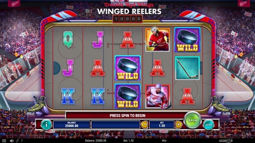 Detroit Red Wings Winged Reelers slot screen 1