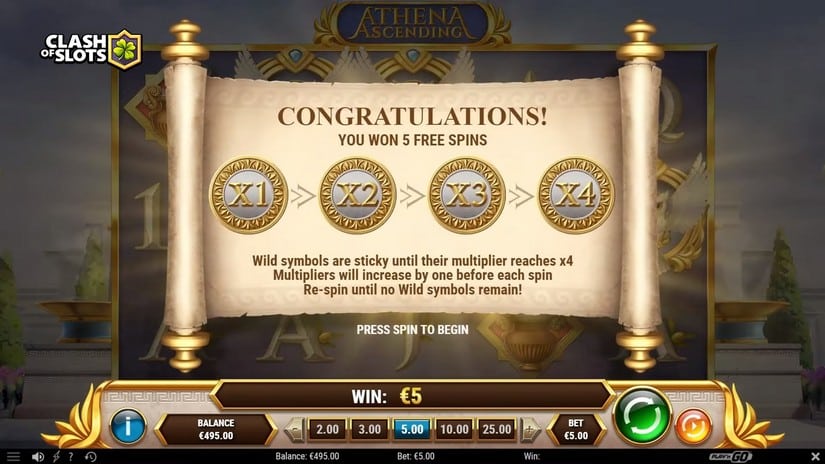 Athena Ascending slot screen 4