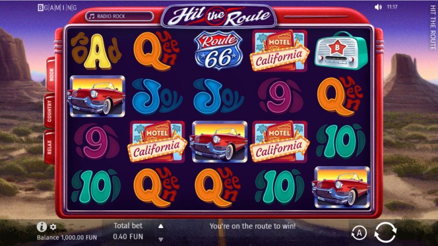 Hit The Route slot screen 1