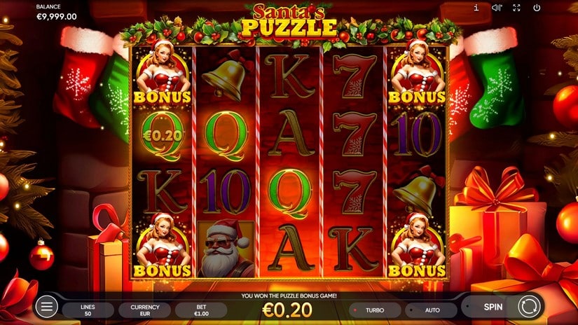Santa’s Puzzle slot screen 2