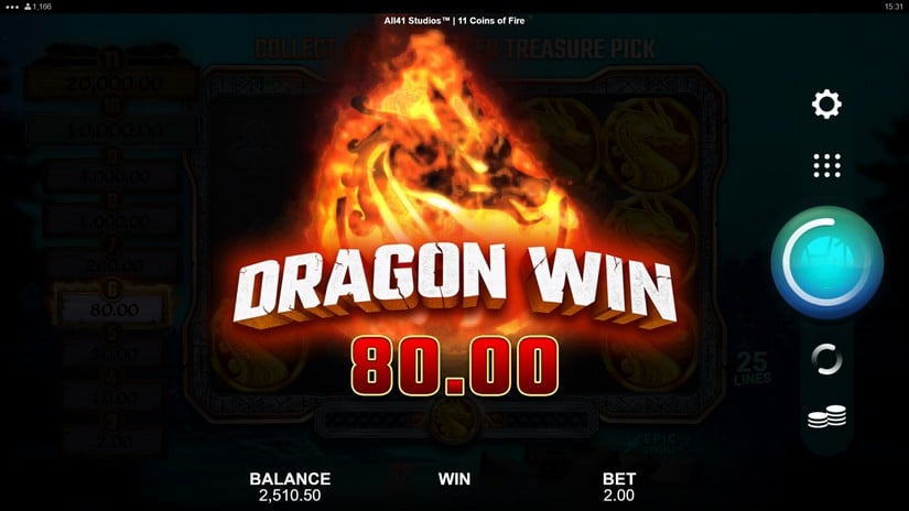 11 Coins of Fire slot screen 3