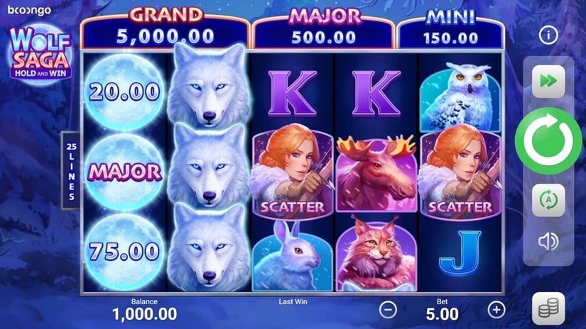 Wolf Saga slot screen 1