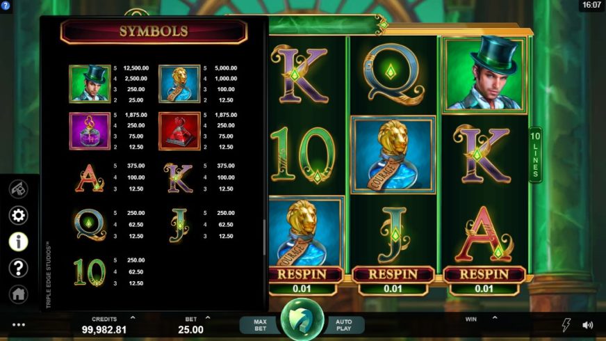 Book of Oz slot screen 4