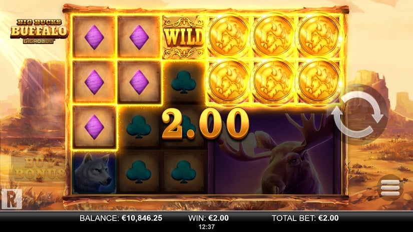 Big Bucks Buffalo Gigablox slot screen 3