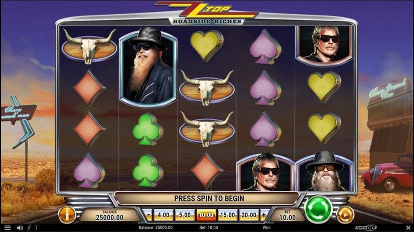 ZZ Top Roadside Riches slot screen 1