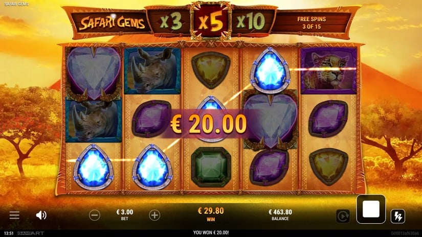 Safari Gems slot screen 6