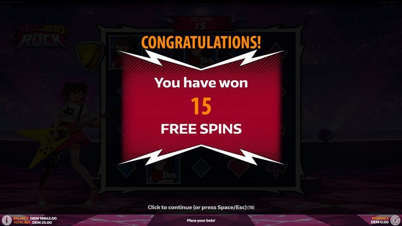 Mio and Neko Rock slot screen 3