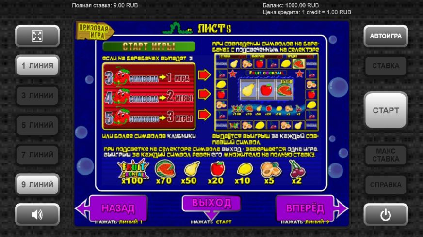 Fruit Cocktail slot screen 2