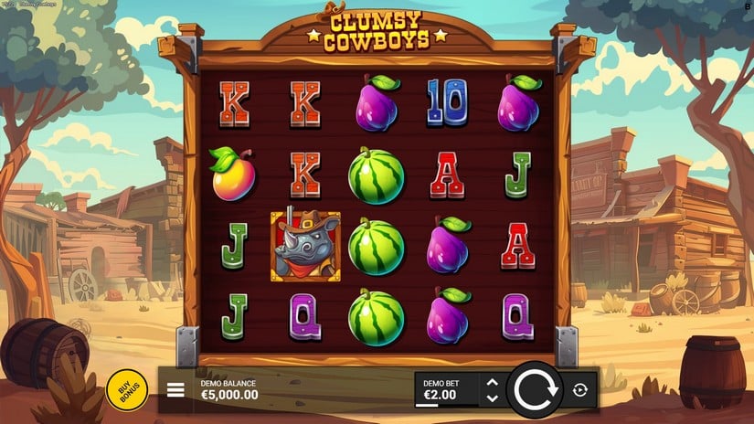 Clumsy Cowboys slot screen 1