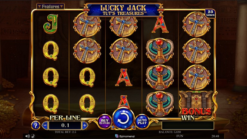 Lucky Jack Tuts Treasures slot screen 1
