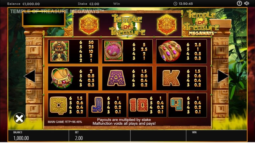 Temple of Treasures MegaWays slot screen 2