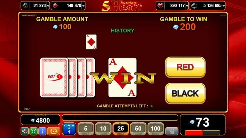 5 Burning Heart slot screen 3