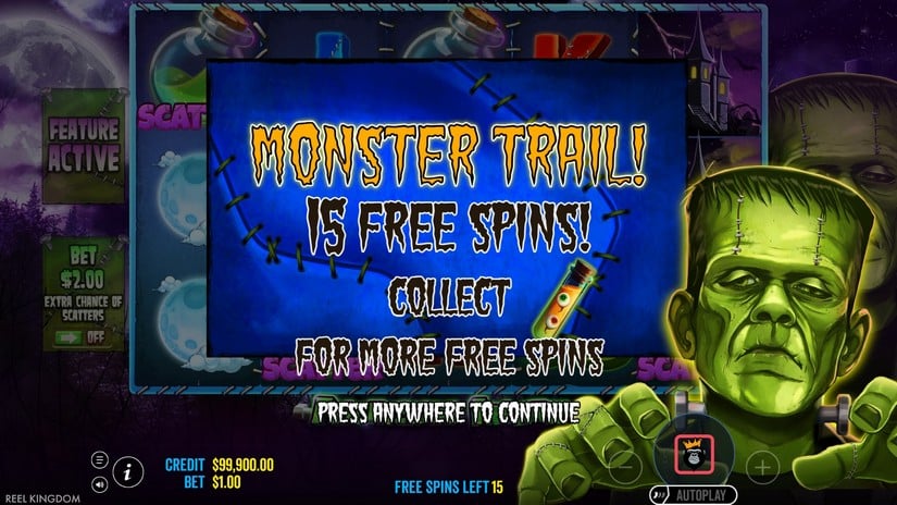 Frightening Frankie slot screen 3