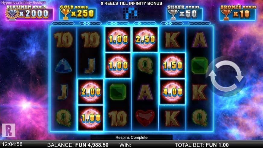 Hypernova Infinity Reels slot screen 4