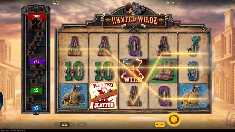 Wanted Wildz slot screen 2