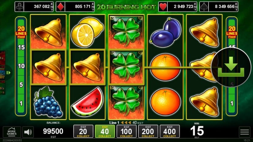 20 Burning Hot slot screen 2