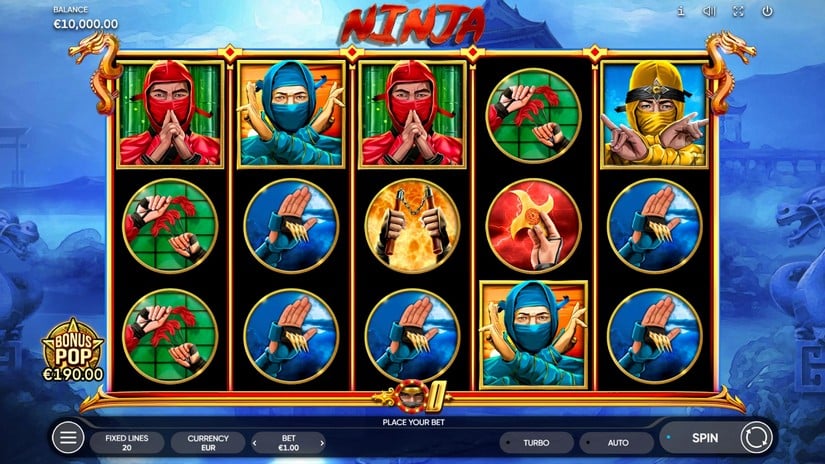Ninja slot screen 1