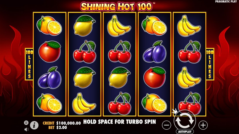Shining Hot 100 slot screen 1