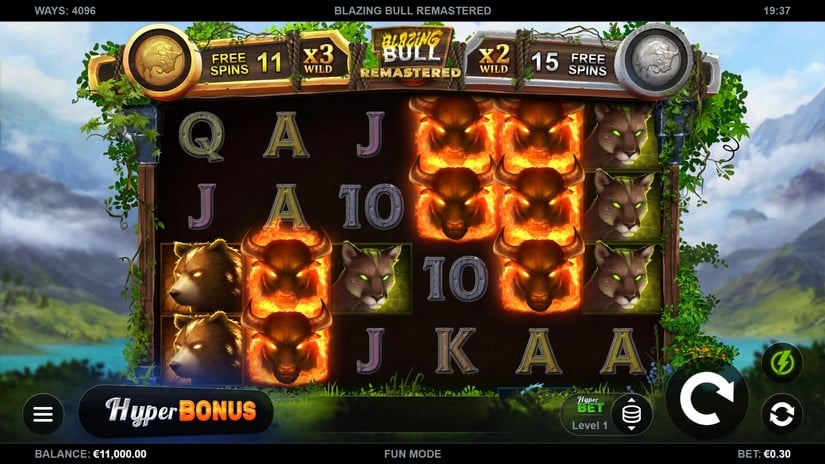 Blazing Bull Remastered slot screen 1