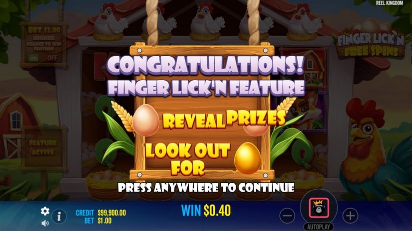 Finger Lick’n Free Spins slot screen 3