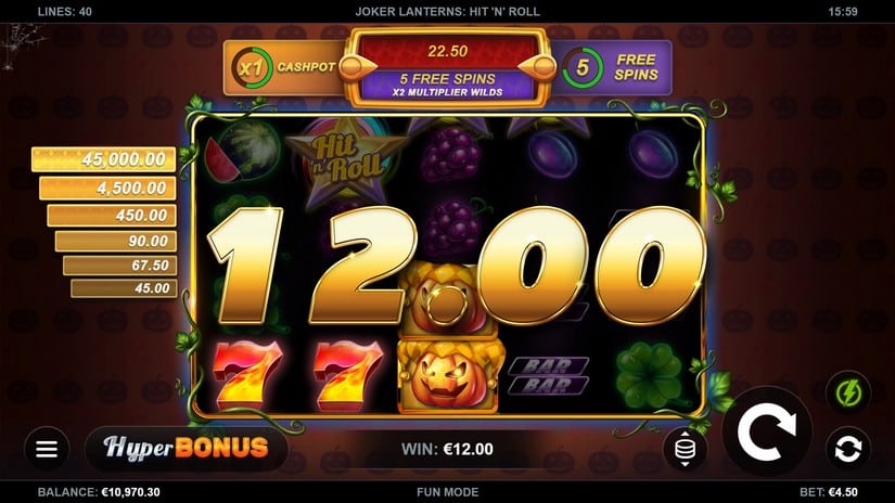 Joker Lanterns Hit’N’Roll slot screen 3