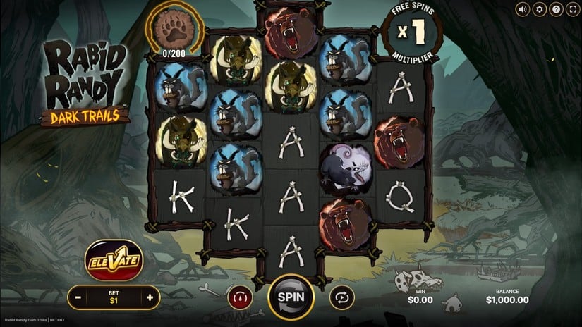 Rabid Randy Dark Trails slot screen 1