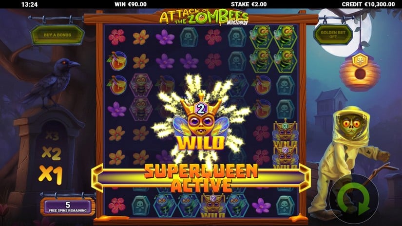 Attack of the Zombees WildEnergy slot screen 6