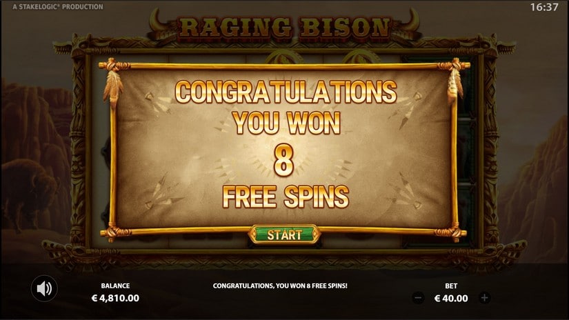 Raging Bison slot screen 3