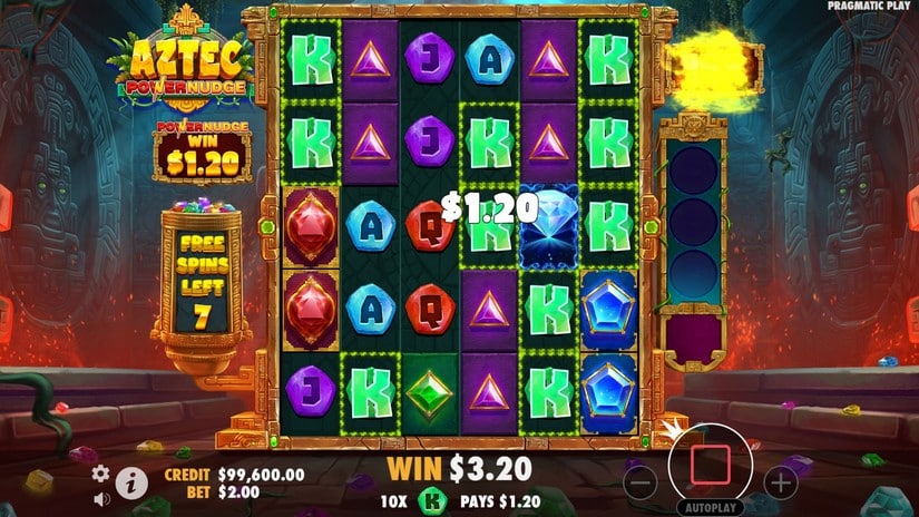 Aztec Powernudge slot screen 4