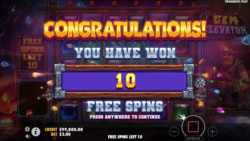 Gem Elevator slot screen 2